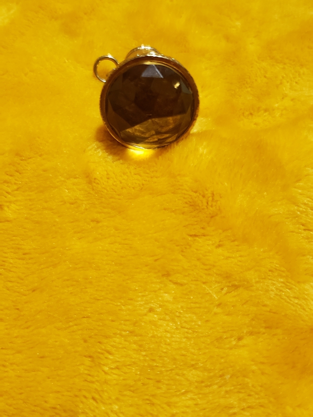 1928 Faceted Kaleidoscopic Pendant in Gold-Tone Setting